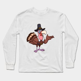 Cute Cartoon Thanksgiving Turkey Long Sleeve T-Shirt